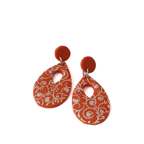 Orange Statement Drop Earrings for Women  | Limited Edition