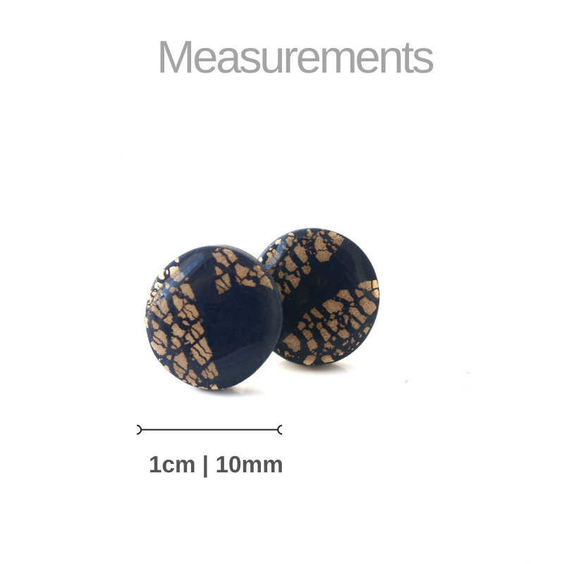 Navy and Gold Stud Earrings for Women | Mix & Match