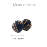 Navy and Gold Stud Earrings for Women | Mix & Match
