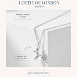Balloon dog pendant necklace,  jewellery at Lotte of London, infographics