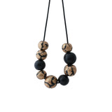 black and gold chunky statement  necklace - handmade at lottie of london jewellery