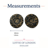 Black & Gold Floral Stud Earrings for Women | Minimalist Studs