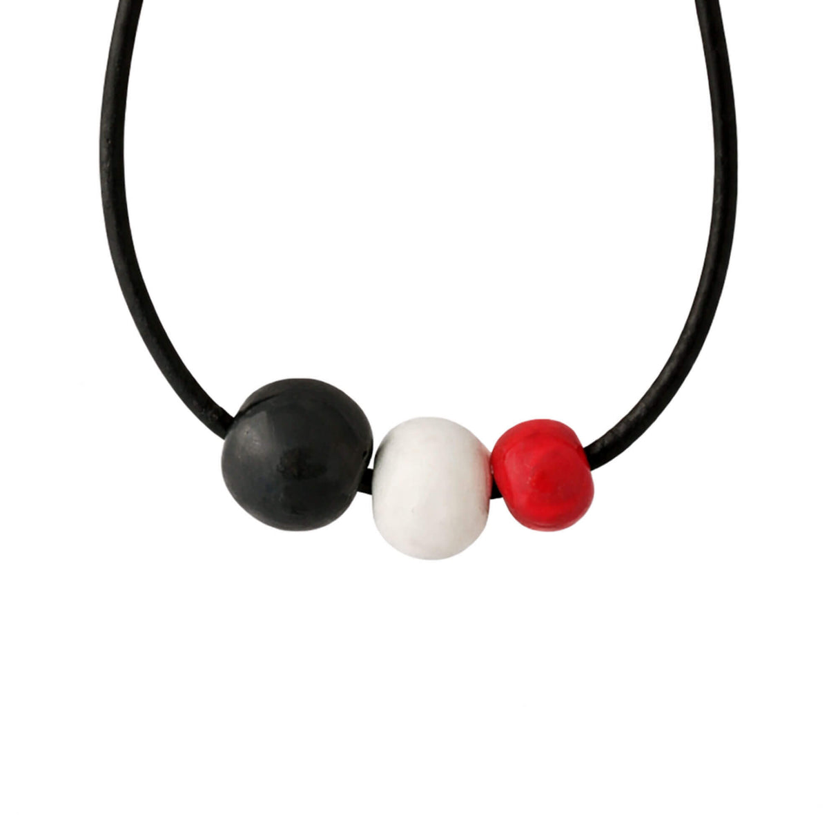 black white red statement bead necklace handmade at lottie of london