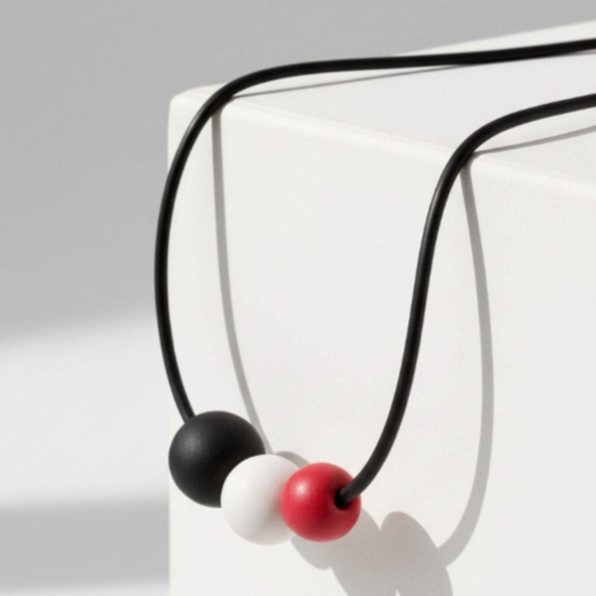 black white red chunky bead necklace handmade at lottie of london