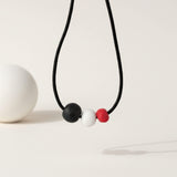 black white red modern bead necklace handmade at lottie of london