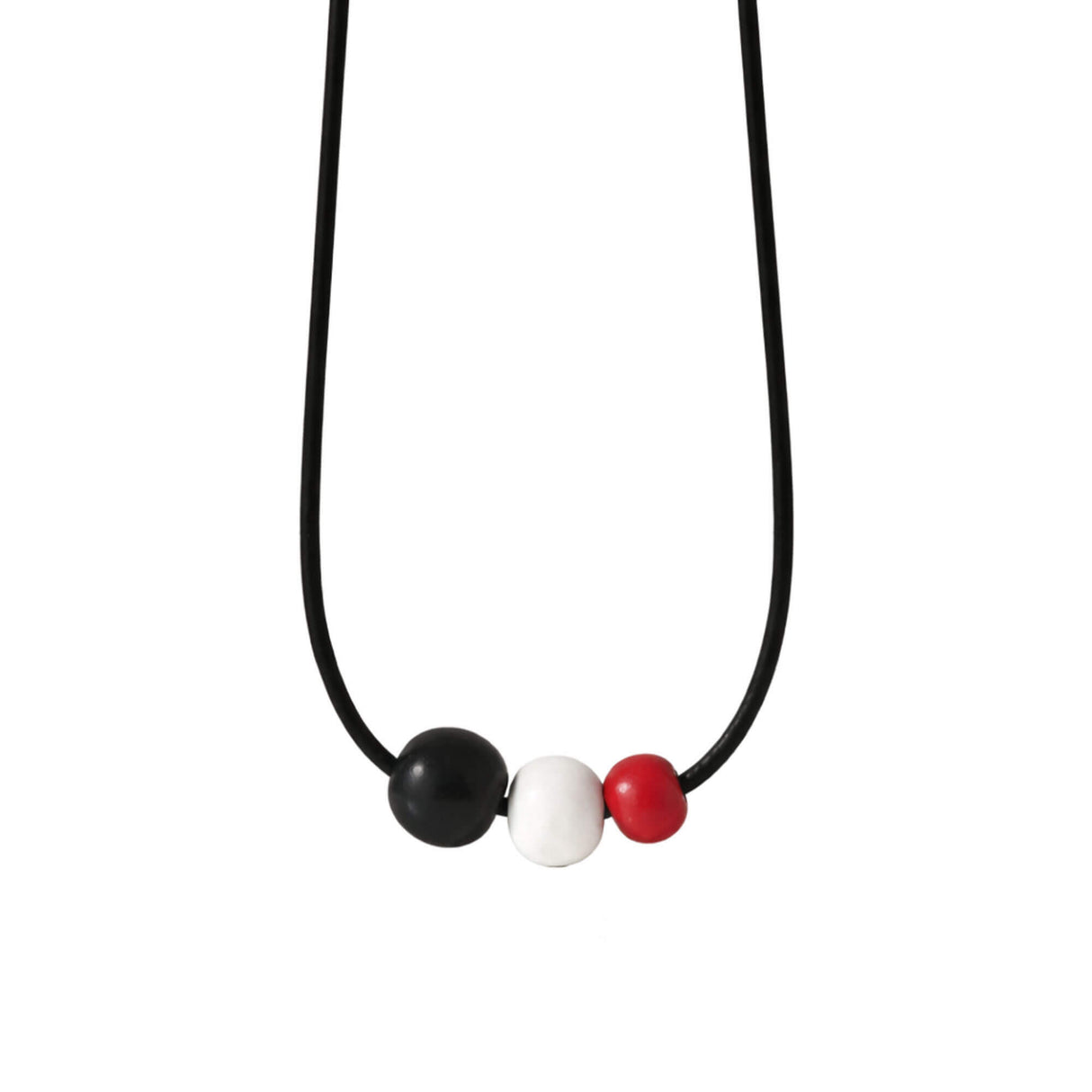 black white red bead necklace handmade at lottie of london