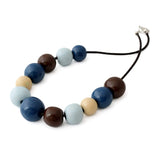 blue chunky statement necklace, handmade clay jewellery at lottie of london