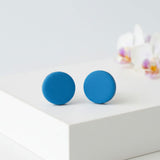 blue clay stud earrings lifestyle handmade jewellery at Lottie of london