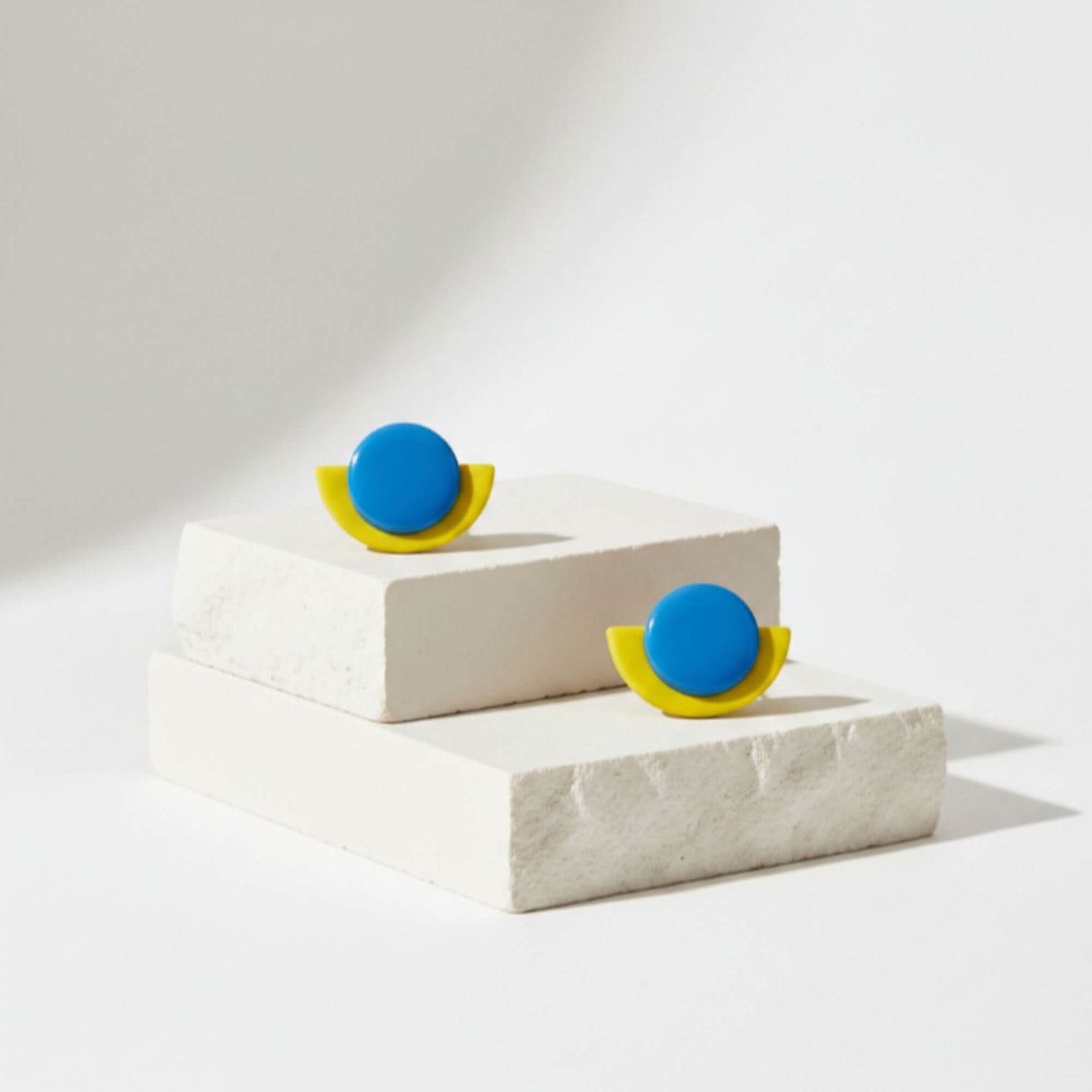 Semi Circle Statement Stud Earrings | Art Deco Colour Pop Jewellery