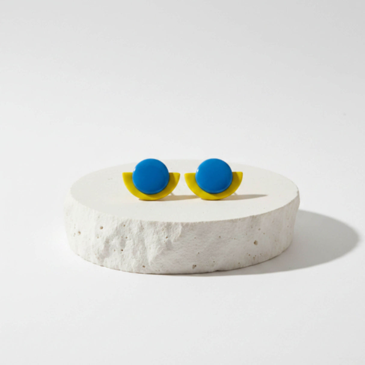 Semi Circle Statement Stud Earrings | Art Deco Colour Pop Jewellery