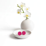 Cerise Pink Clay Stud Earrings – Minimalist Handmade Jewellery