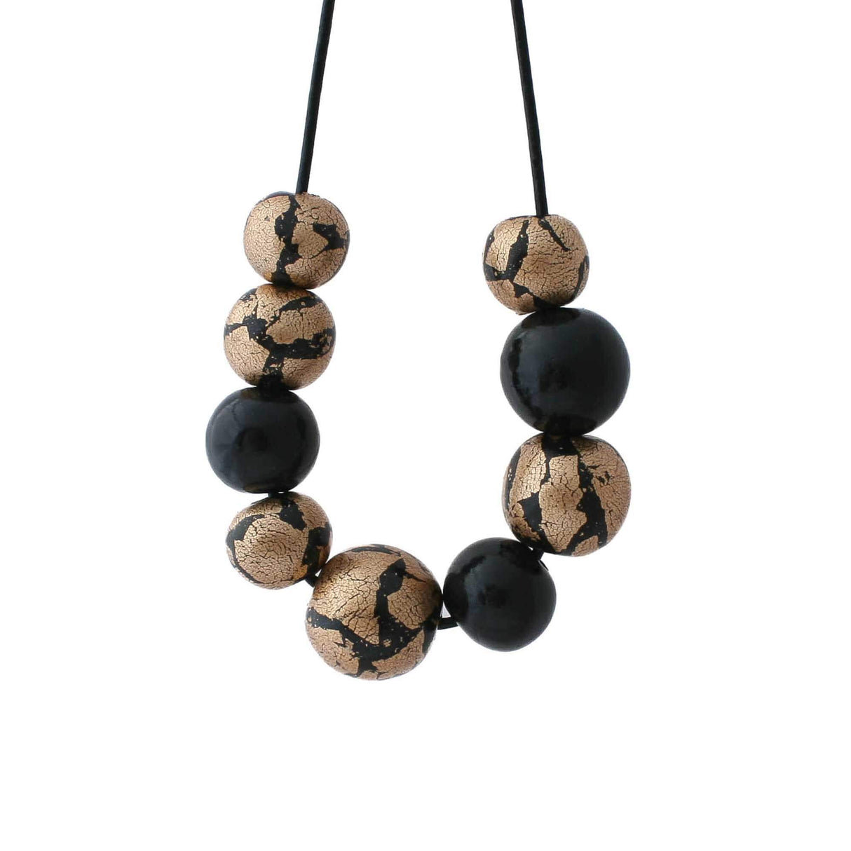 Black and Gold Chunky Statement Necklace for Women