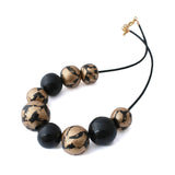 Black and Gold Chunky Statement Necklace for Women