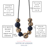 Navy and Gold Chunky Statement Necklace for Women