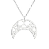 silver crescent moon pendant necklace at lottie of london jewellery