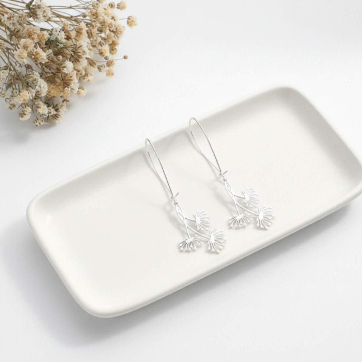 dandelion drop earrings lifestyle at lottie of london