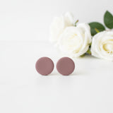 dusky pink clay stud earrings at lottie of london uk
