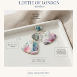 Vintage Floral Statement Drop Earrings, infographics, Handmade Jewellery - Lottie Of London Jewellery