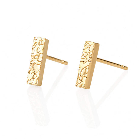 small gold bar stud earrings main image