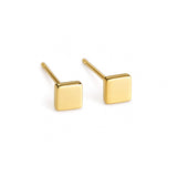 Gold Square Stud Earrings | Minimal Gold Studs