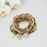 gold boho beaded stacking bracelet at Lottie Of London