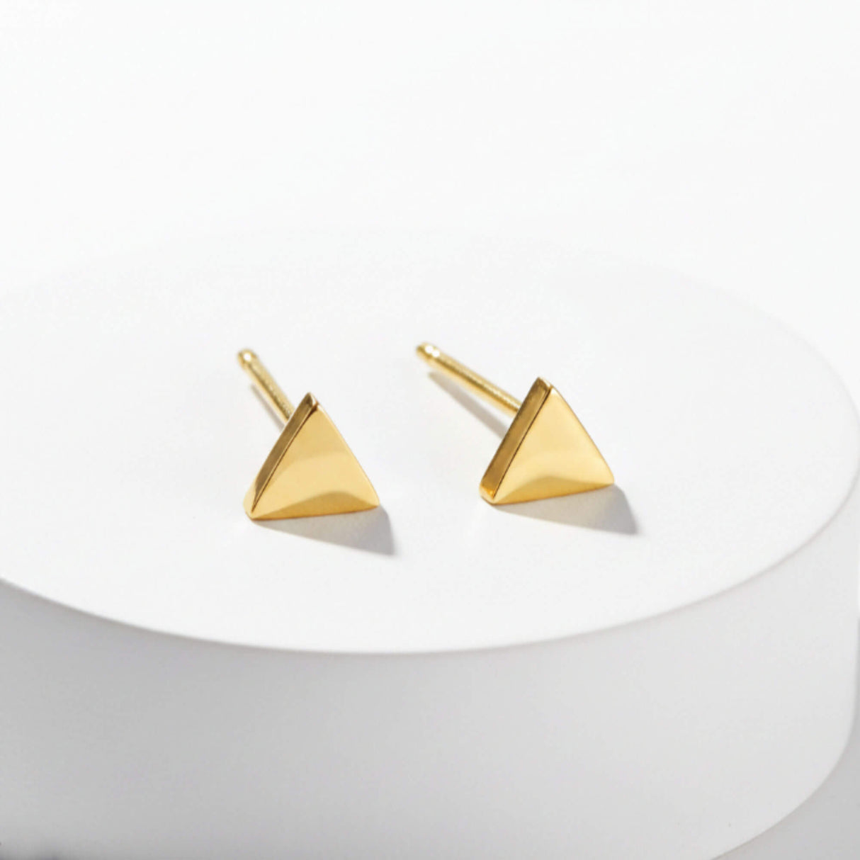 Gold Triangle Stud Earrings | Minimal Gold Studs