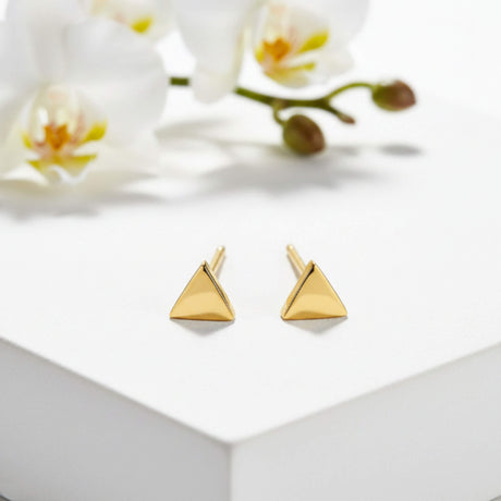 Gold Triangle Stud Earrings | Minimal Gold Studs