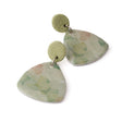 Green drop earrings, handmade jewellery at lottie of london