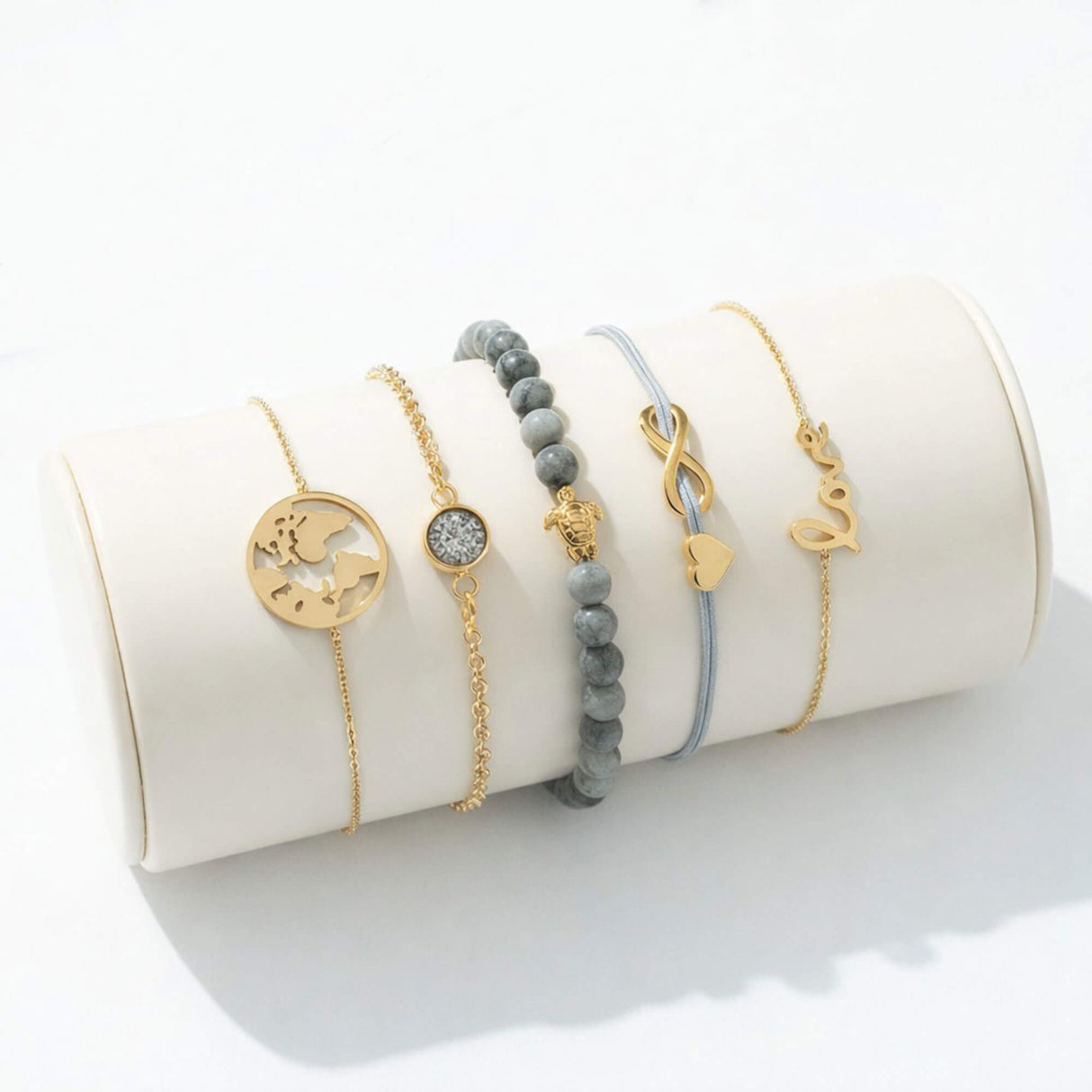 grey druzy stacking bracelet at Lottie of London
