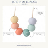 Colourful Bead Necklace | Adjustable Long Pastel Clay Necklace