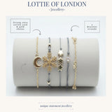 snowflake stacking bracelet set infographics at lottie of london