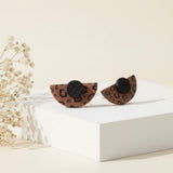 Leopard Print Statement Stud Earrings | Art Deco Jewellery