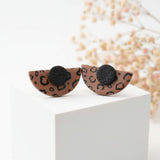 Leopard Print Statement Stud Earrings | Art Deco Jewellery