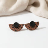 Leopard Print Statement Stud Earrings | Art Deco Jewellery