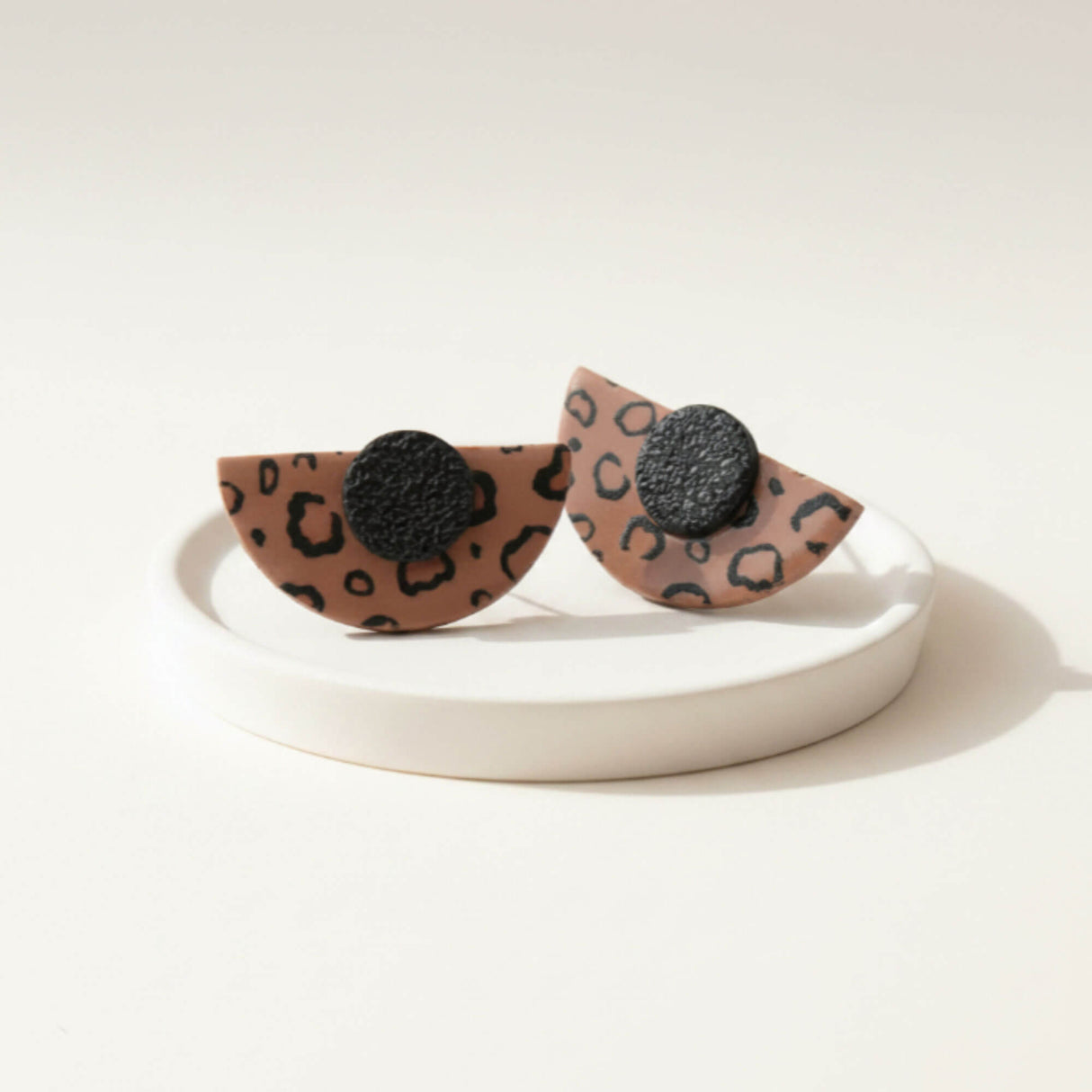 Leopard Print Statement Stud Earrings | Art Deco Jewellery