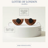 Leopard Print Statement Stud Earrings | Art Deco Jewellery