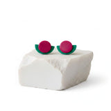 Semi Circle Statement Stud Earrings | Art Deco Colour Pop Jewellery