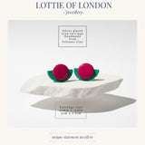 Semi Circle Statement Stud Earrings | Art Deco Colour Pop Jewellery