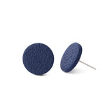 Navy clay stud earrings handmade at Lottie Of London