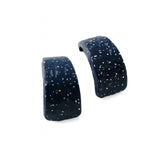 navy blue hoop earrings handmade at lottie of london