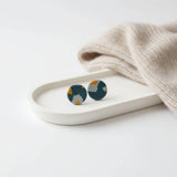 Navy Terrazzo Stud Earrings – Minimalist Clay Jewellery