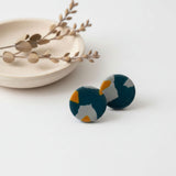 Navy Terrazzo Stud Earrings – Minimalist Clay Jewellery