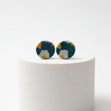Navy Terrazzo Stud Earrings – Minimalist Clay Jewellery