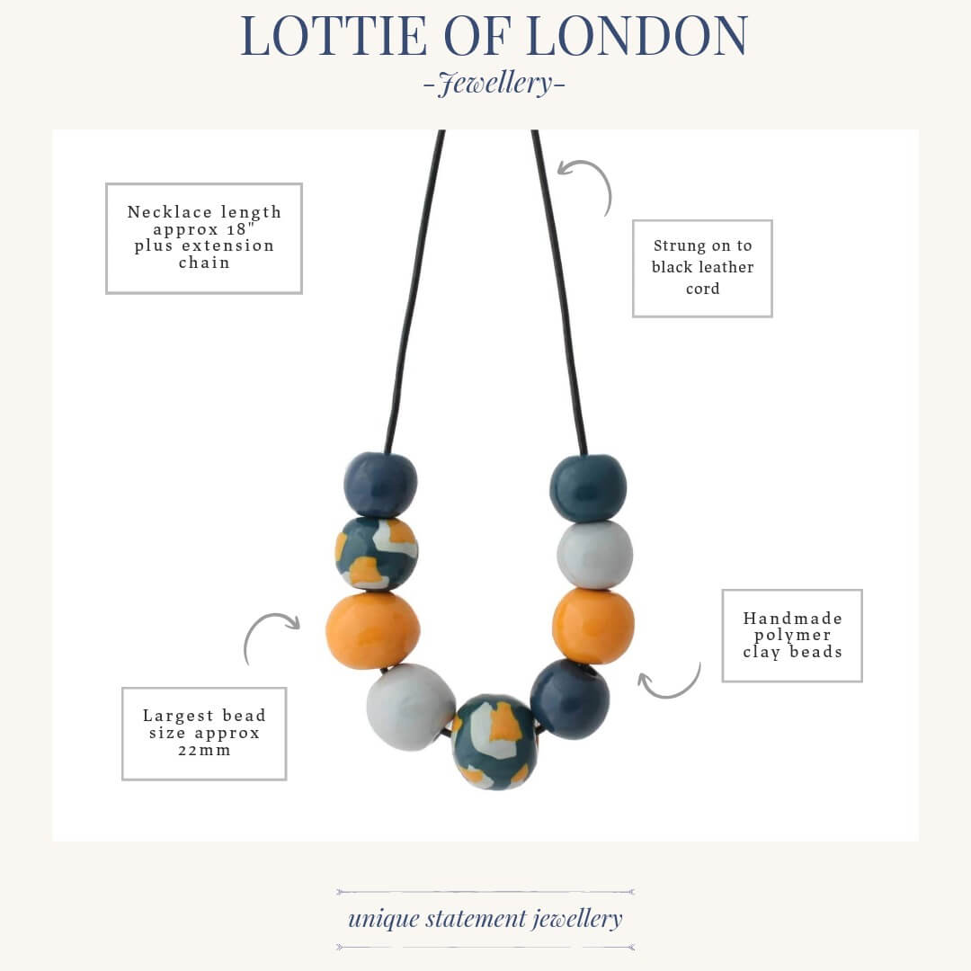 Navy Blue Chunky Statement Necklace