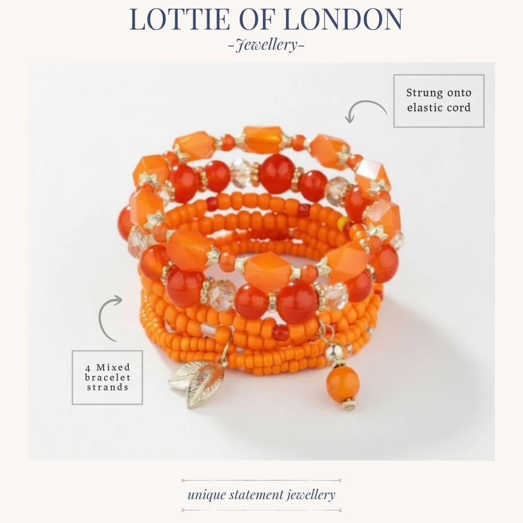 Orange stacking bracelet size at lottie of london uk