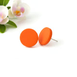 orange stud earrings lifestyle handmade at lottie of london