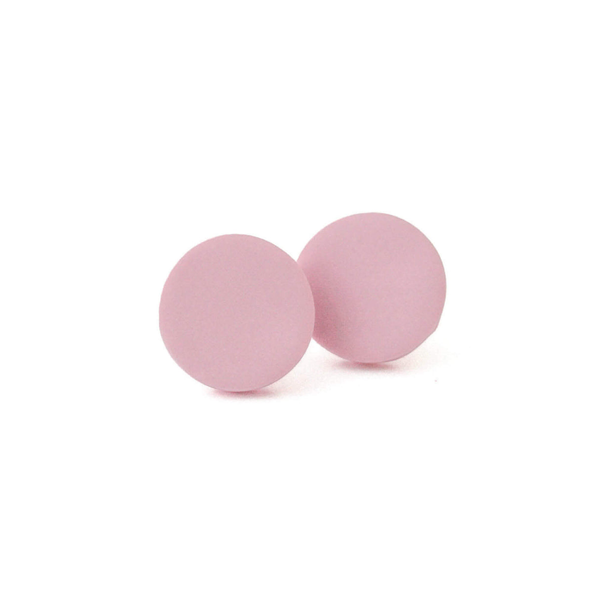 small pink stud earrings, handmade clay jewellery at Lottie of London