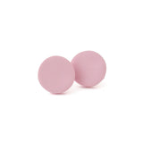 small pink stud earrings, handmade clay jewellery at Lottie of London