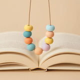 Colourful Bead Necklace | Adjustable Long Pastel Clay Necklace