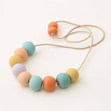 Colourful Bead Necklace | Adjustable Long Pastel Clay Necklace